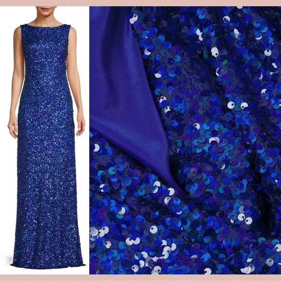 NWT Sachin & Babi $750 Maria Gown Cobalt sequin dress - Size 8 - formal, blue - Picture 7 of 7